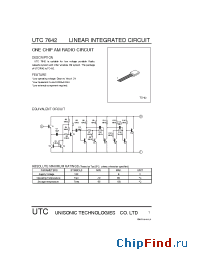 Datasheet UTC7642 manufacturer UTC